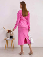 Women's Loose Fit Cardigan with Button Closure, Drawstring Waist, and Pockets