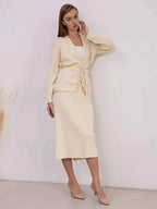 Women's Loose Fit Cardigan with Button Closure, Drawstring Waist, and Pockets