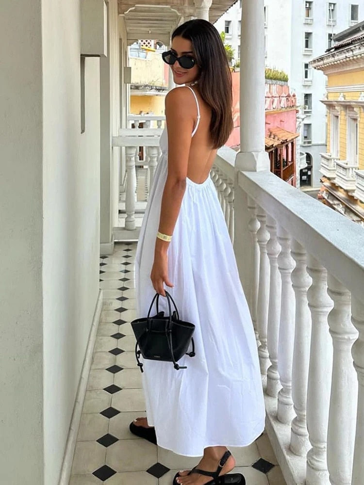 Elegant Summer Maxi Dress for Women - Lightweight and Stylish White