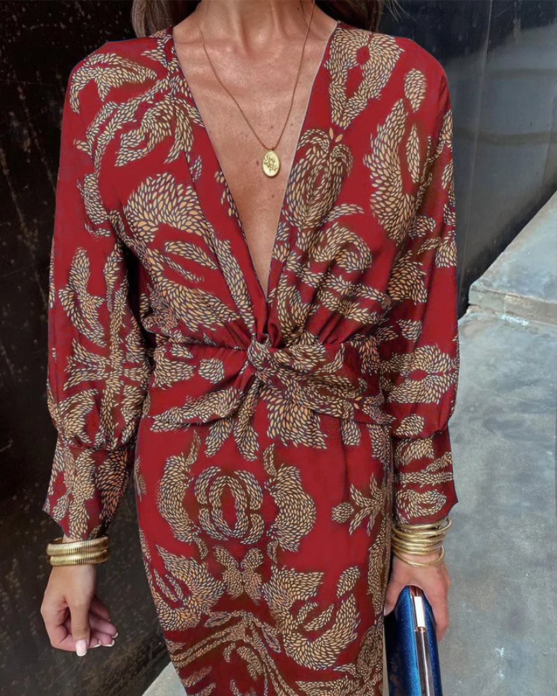 Elegant Women's Shift Maxi Dress for Date Night Out Red