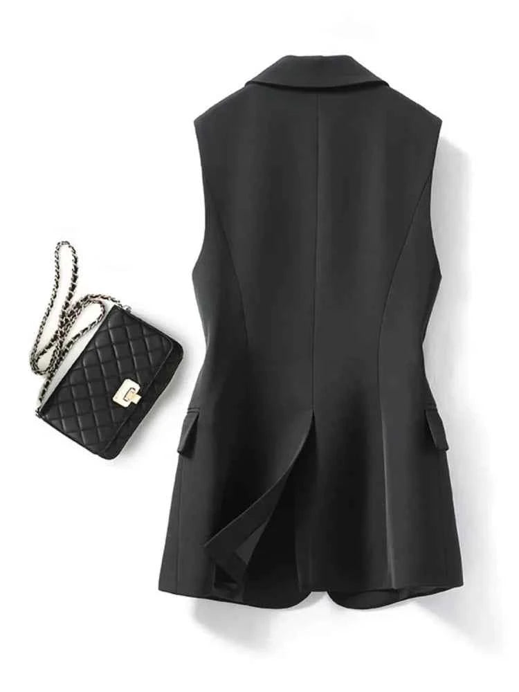 Elegant Women's Sleeveless Blazer Suit Jacket