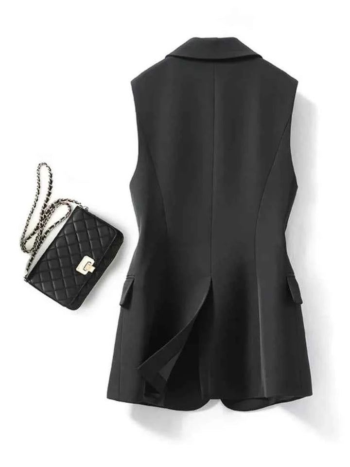 Elegant Women's Sleeveless Blazer Suit Jacket