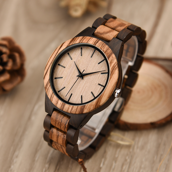 Elegant Wooden Quartz Watch - Oakridge Style Beige