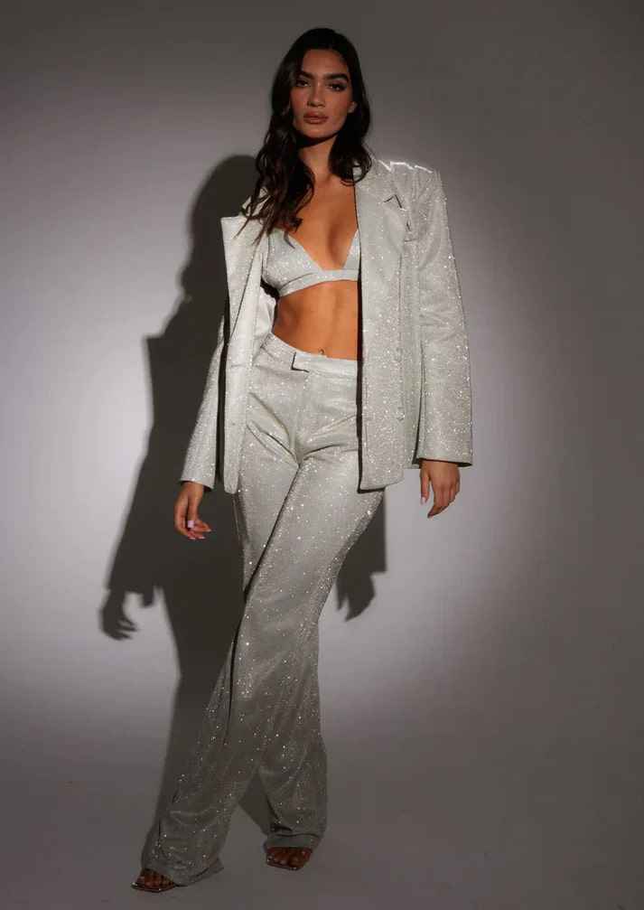 Women's Sparkling Three-Piece Set Silver