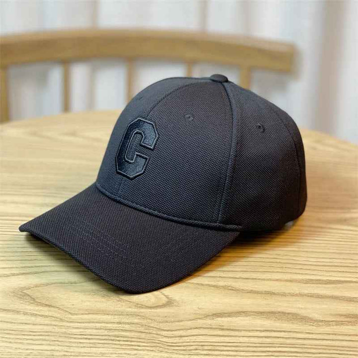 Embroidery C Letters Show Face Small Duck Tongue Cap Black adjustable