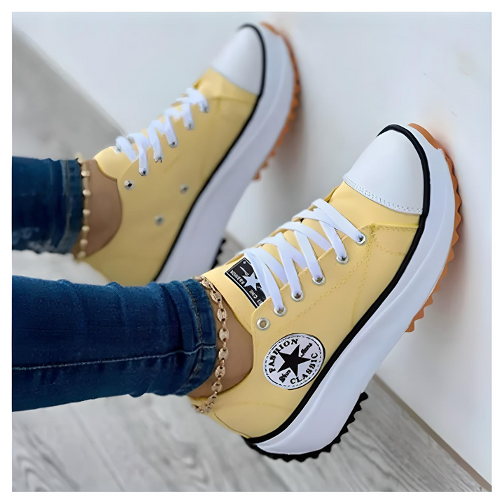 Emma | Women’s Orthopedic Sneakers for Plantar Fasciitis – Arch Support Canvas Walking Shoes Yellow