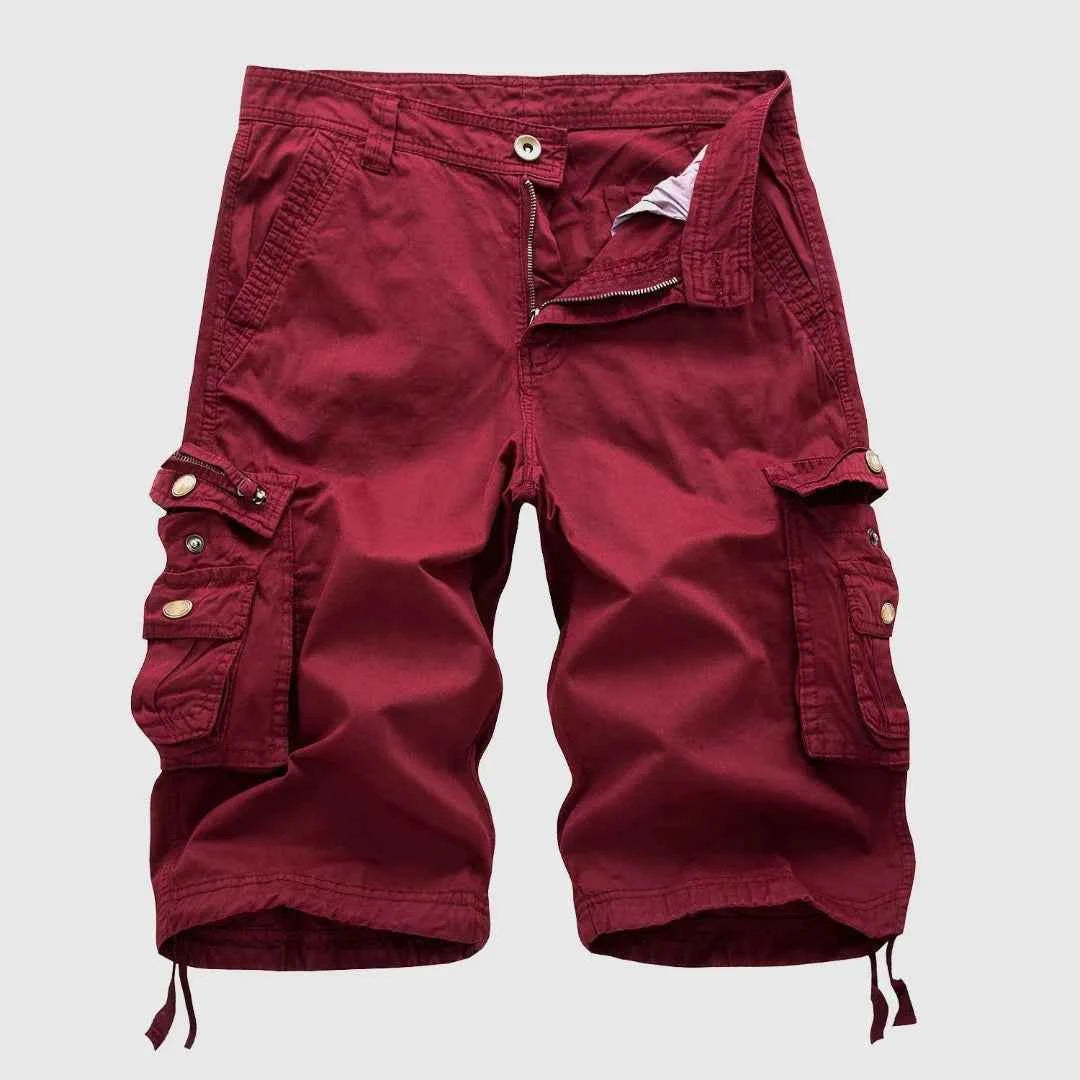 Men's Multi-Pocket Cargo Shorts Red