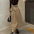 Women's Elegant Skirt - Stylish and Chic Design Khaki