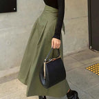 Women's Elegant Skirt - Stylish and Chic Design Army Green