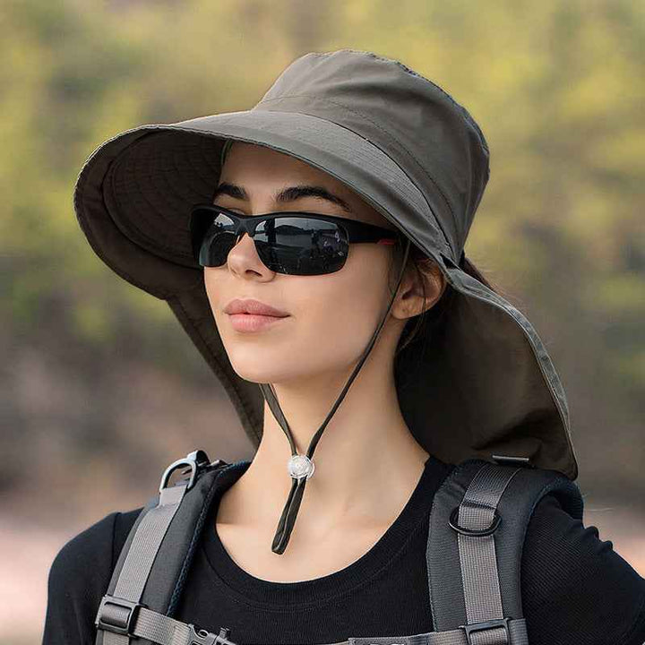 European And American Summer Cap Children Climb Mountains Army Green