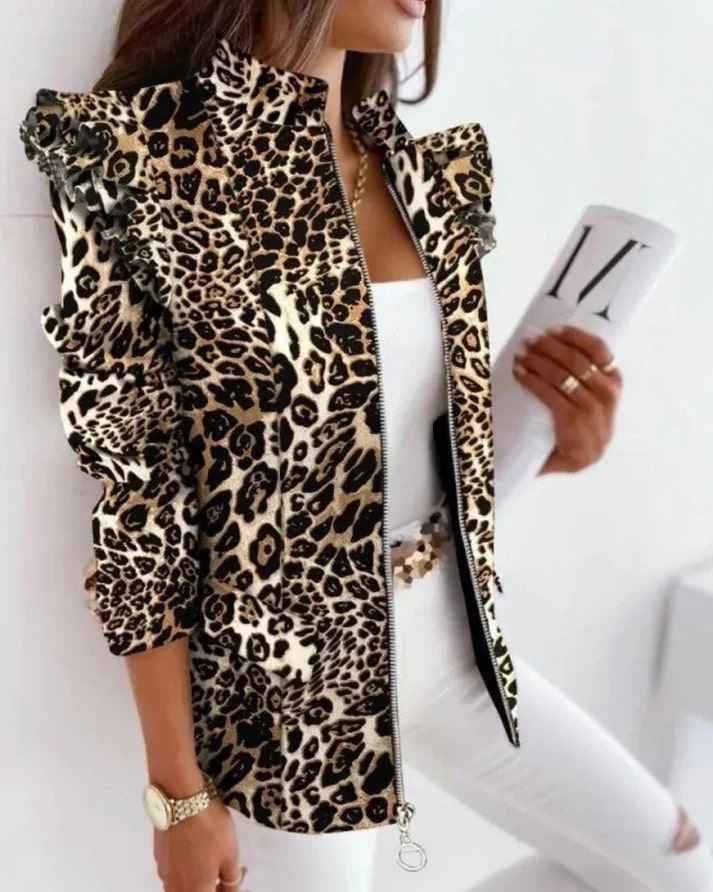 Women's Elegant Layered Blazer - Stylish and Versatile Brown