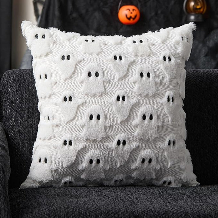 Halloween's Pumpkin Pattern Cushion Cover - Microfiber Blend Fabric