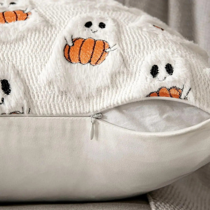 Halloween's Pumpkin Pattern Cushion Cover - Microfiber Blend Fabric