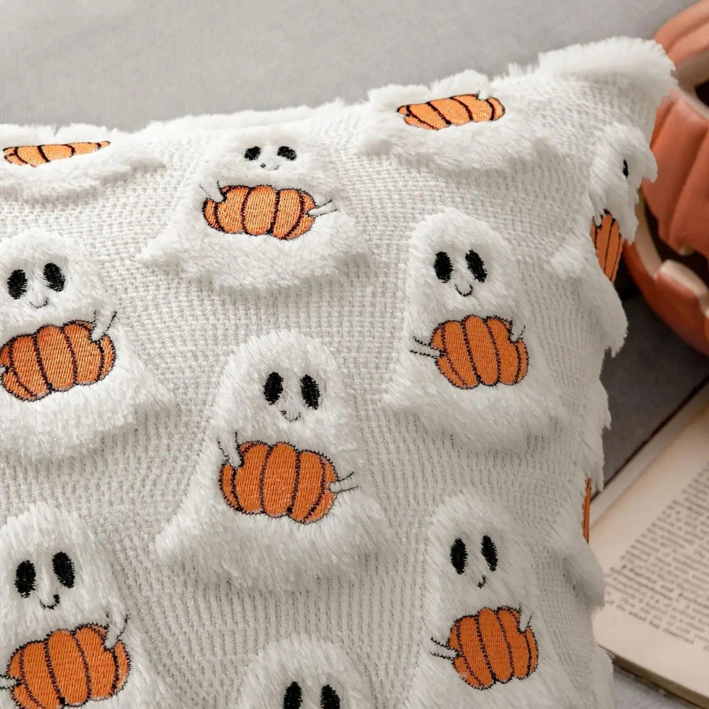 Halloween's Pumpkin Pattern Cushion Cover - Microfiber Blend Fabric