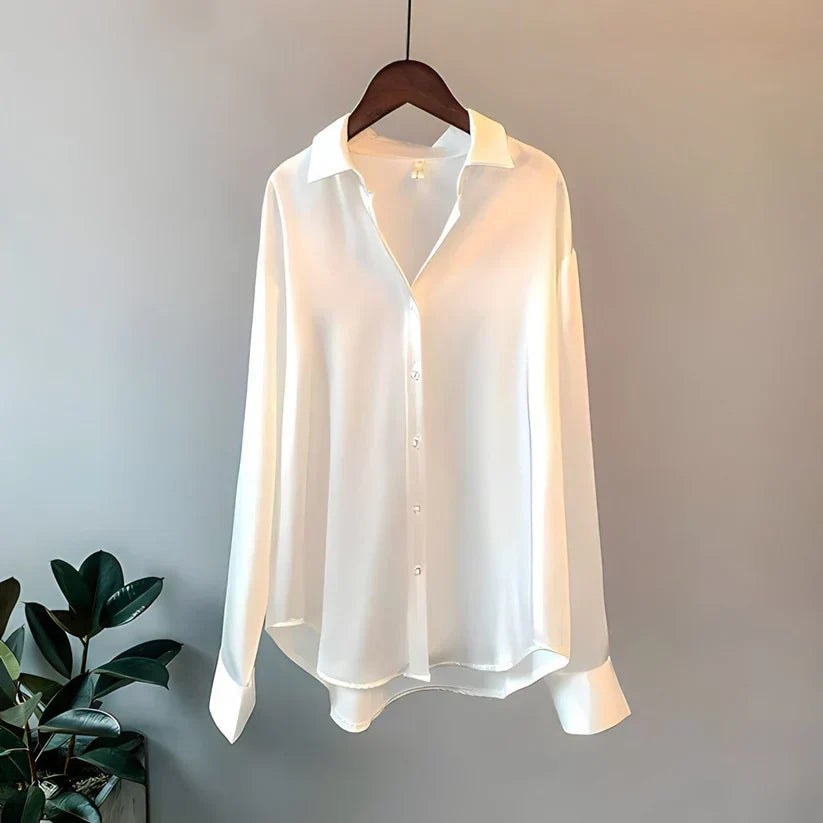 Women's Spring Button-Up Shirt White