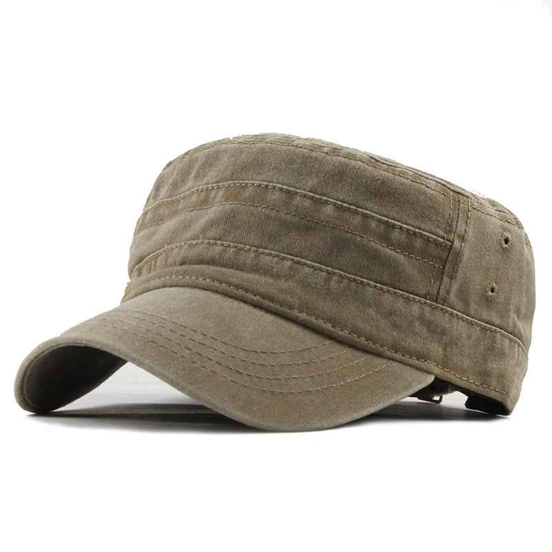 Flat cap male military cap hat Khaki 2