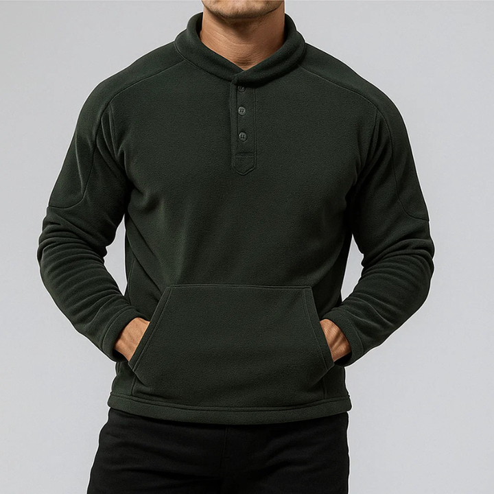 Fleece Henley Pullover for Ultimate Comfort Green