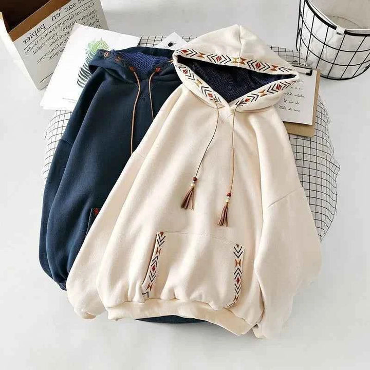 Fleece-Lined Oversized Cotton Hoodie – Cozy Lazy-Style Trendy