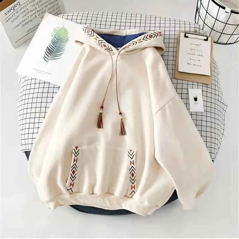 Fleece-Lined Oversized Cotton Hoodie – Cozy Lazy-Style Trendy