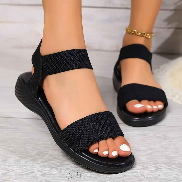 Ava | Elastic Women's Sandals - FlexiColor Design Black