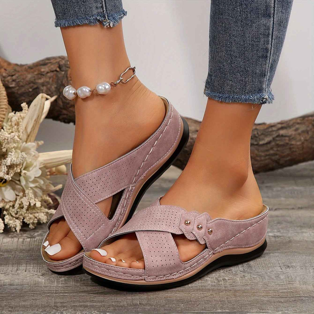FlexiGlow – Elegant Women's Sandals with Orthopedic Support Pink