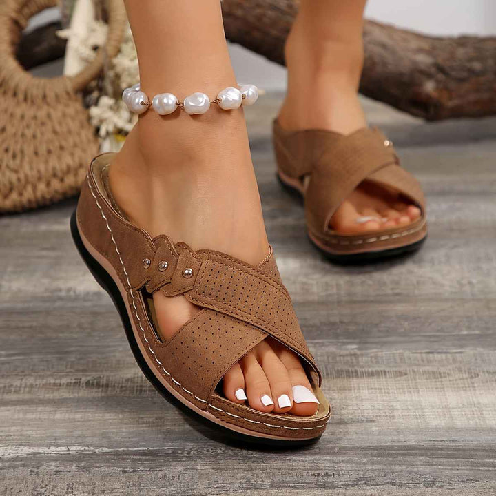 FlexiGlow – Elegant Women's Sandals with Orthopedic Support Dark Brown