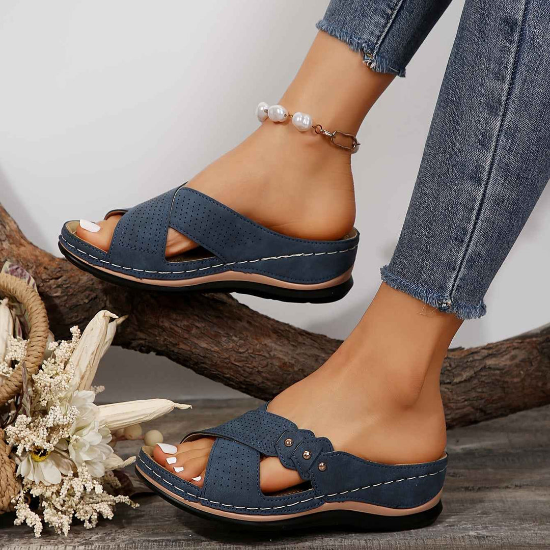 FlexiGlow – Elegant Women's Sandals with Orthopedic Support Blue