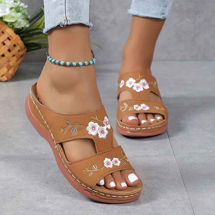 FloraStep | Women's Orthopedic Sandals with Comfortable Platform Dark Brown