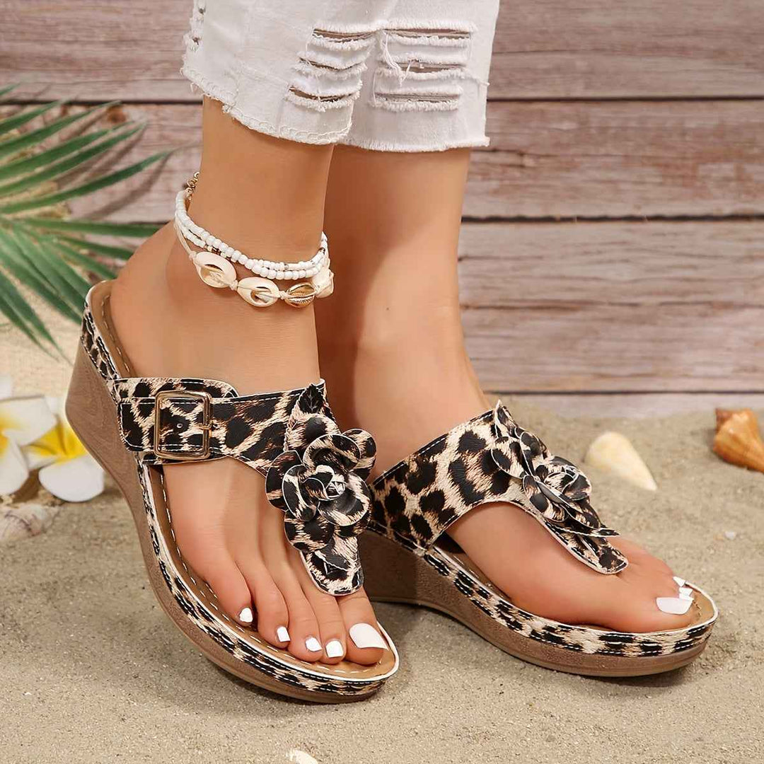 Floranya | Women's Platform Sandals with Floral Detail and Comfort