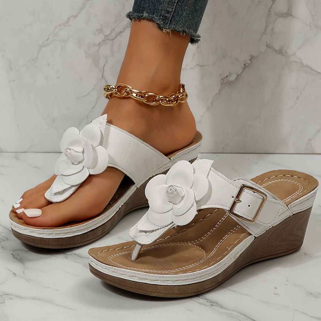 Floranya | Women's Platform Sandals with Floral Detail and Comfort