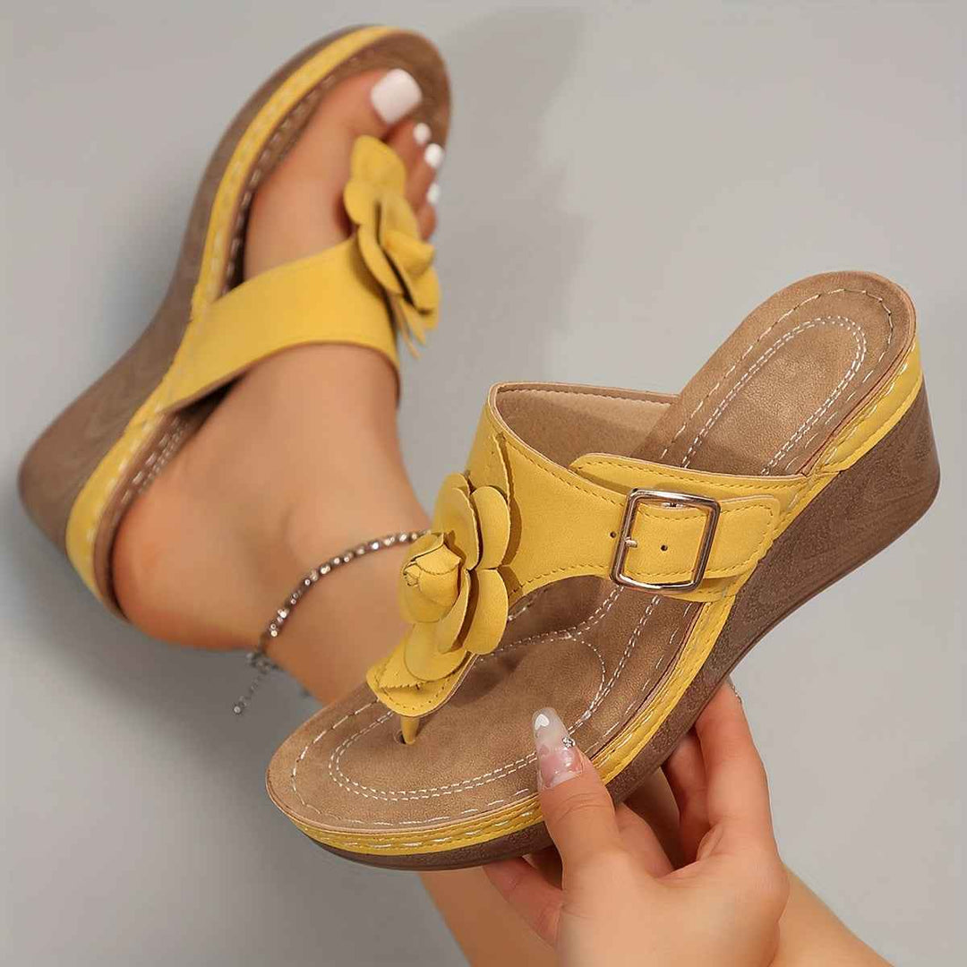 Floranya | Women's Platform Sandals with Floral Detail and Comfort