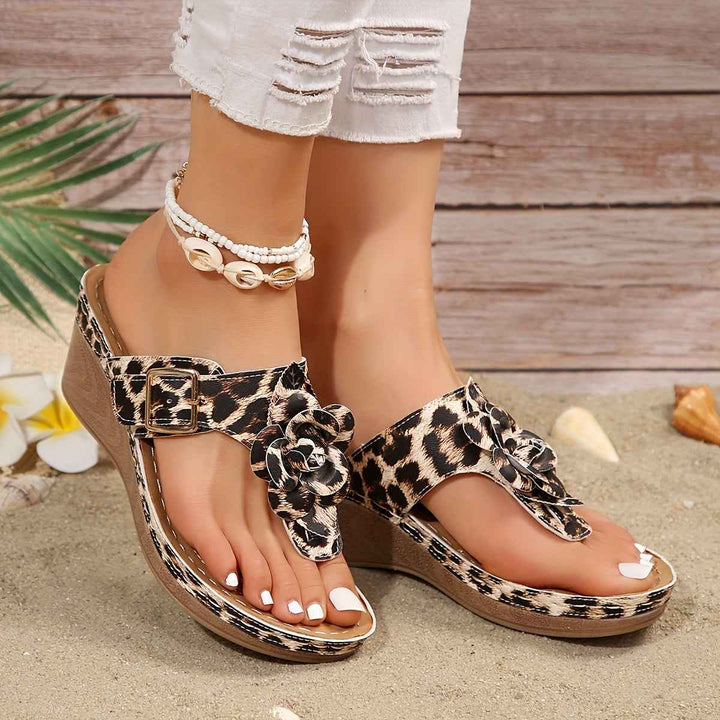 Floranya | Women's Platform Sandals with Floral Detail and Comfort