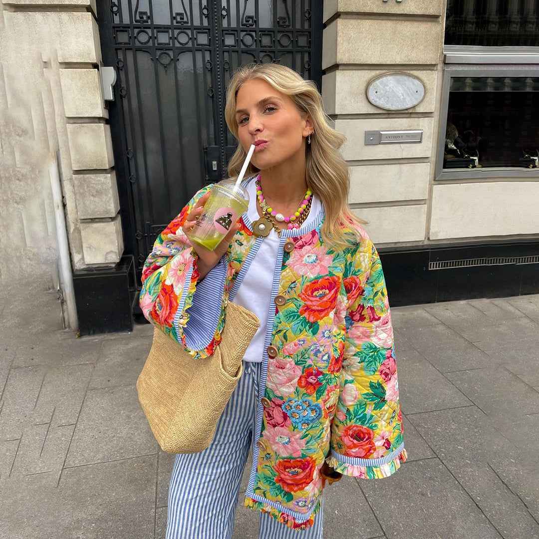Chic Women's Printed Blazer Floral