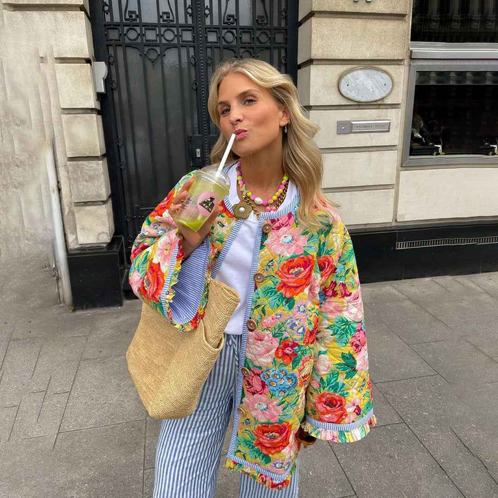 Chic Women's Printed Blazer Floral