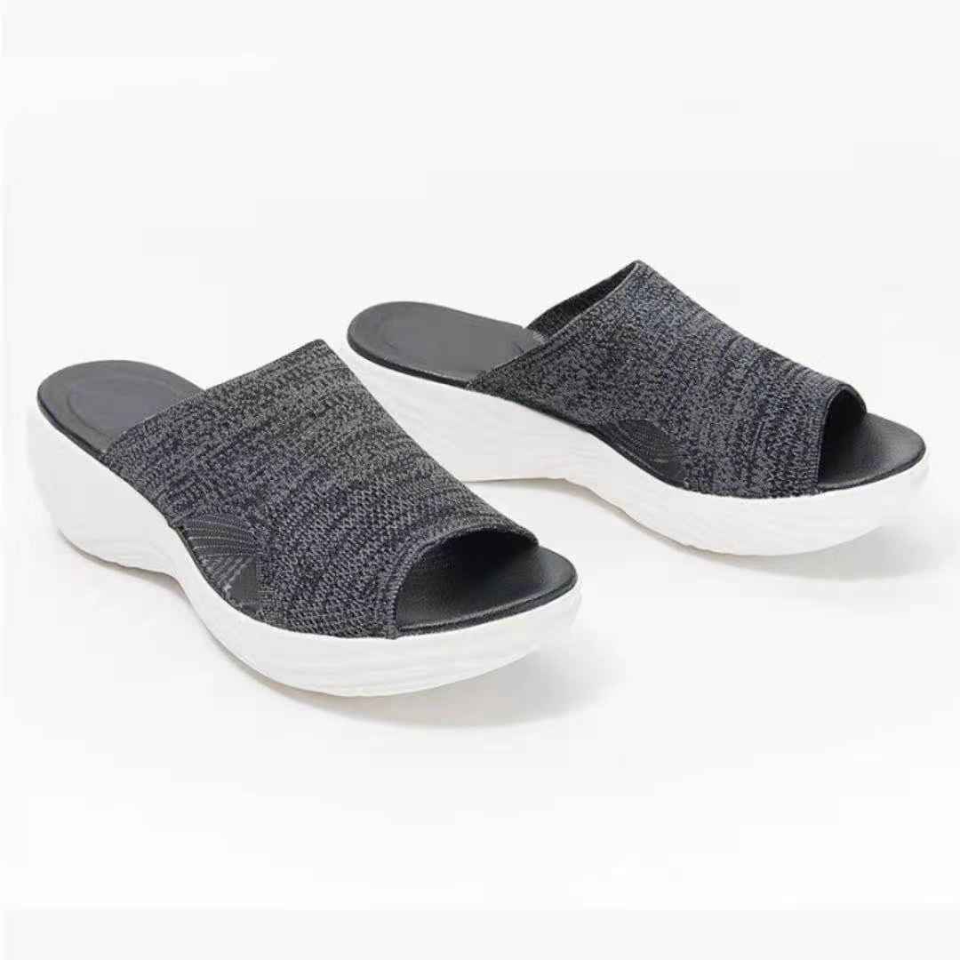 Flying Woven Lightweight Mesh Outer Wear Beach Sandals grey