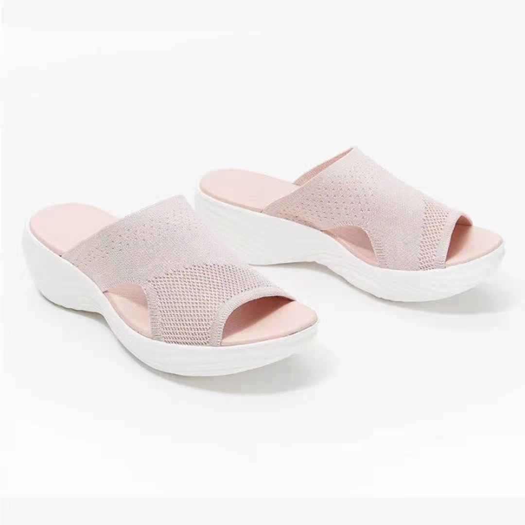 Flying Woven Lightweight Mesh Outer Wear Beach Sandals Pink