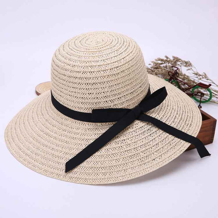 Folding Beach Holiday Hat - Stylish Sun Protection for Your Perfect Getaway Beige