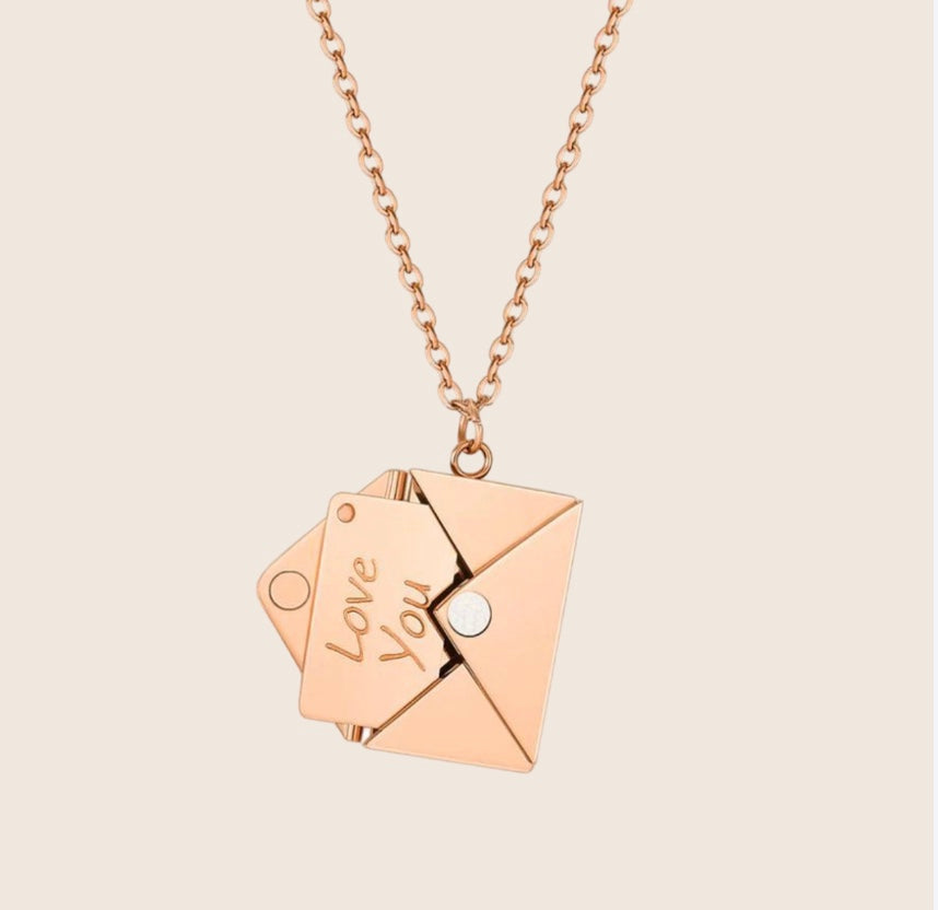 Nula | Women's Love Letter Envelope Necklace in Stainless Steel
