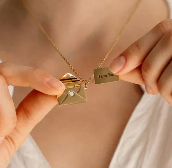 Nula | Women's Love Letter Envelope Necklace in Stainless Steel