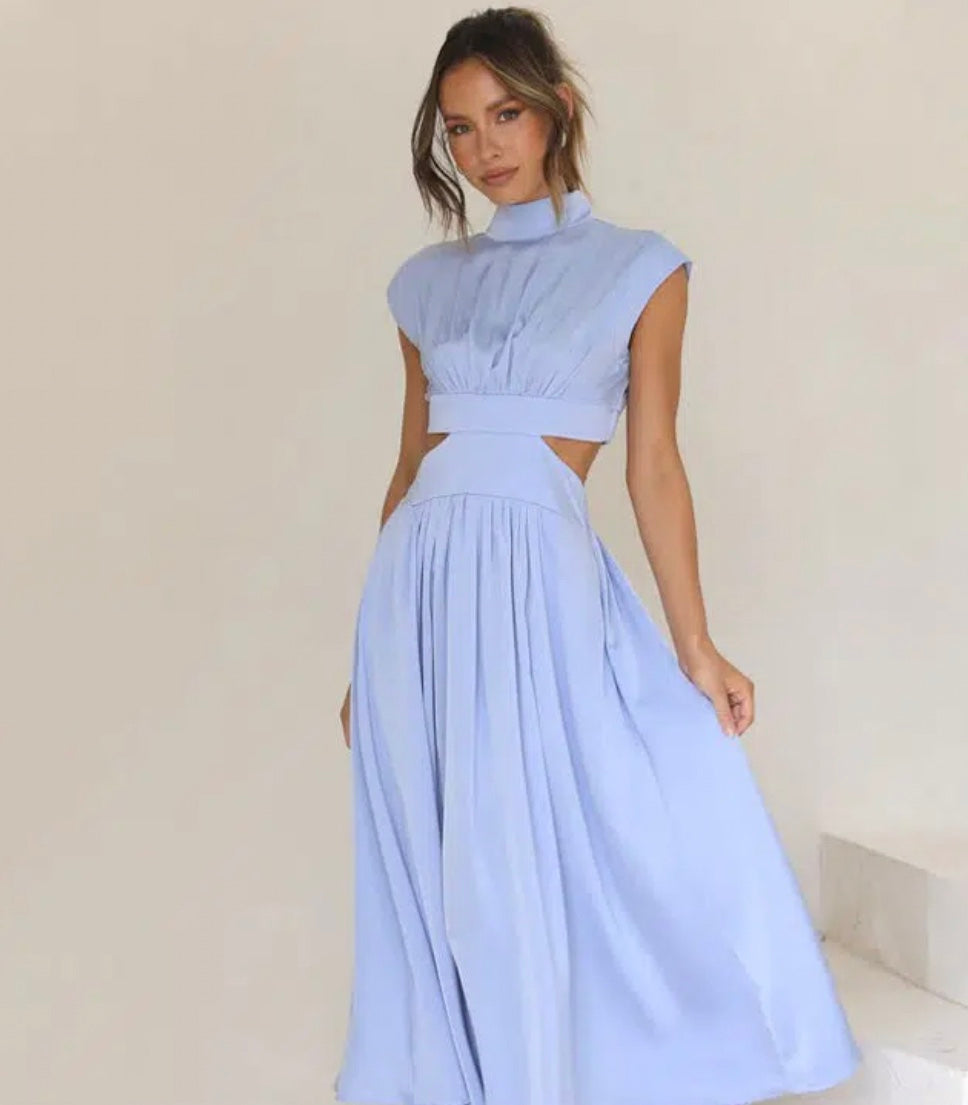 Jaylina | Women's Maxi Dress with Open Side Details Light Blue