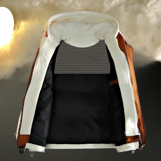Men's Polyester Hooded White Vest Winter Essential Knitwear