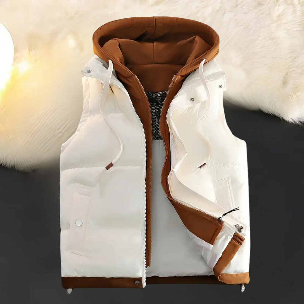 Men's Stylish Casual Hooded Vest White