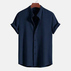 Men's Sleek Ribbed Shirt Navy