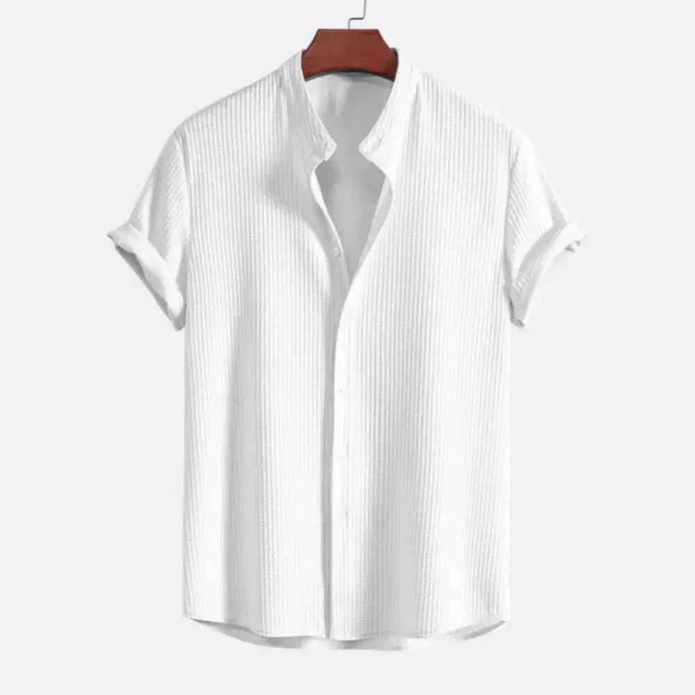 Men's Sleek Ribbed Shirt White