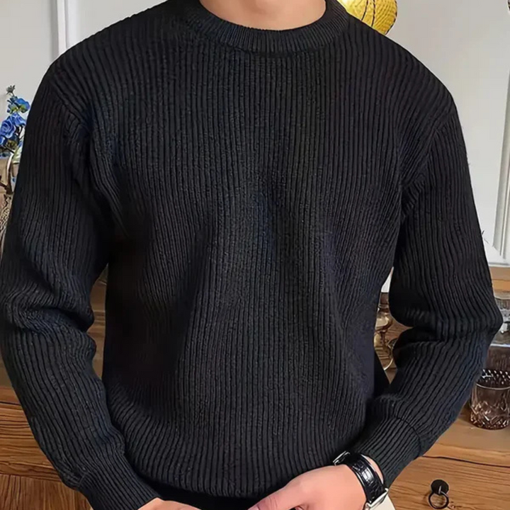 Men's Ribbed Knit Crewneck Sweater