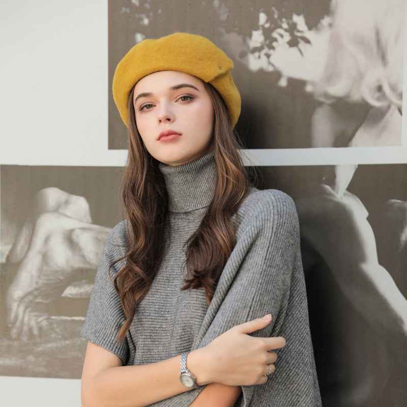 French New Style Ladies Wool Beret Spring And Autumn Models Ginger Head circumference 55to58cm