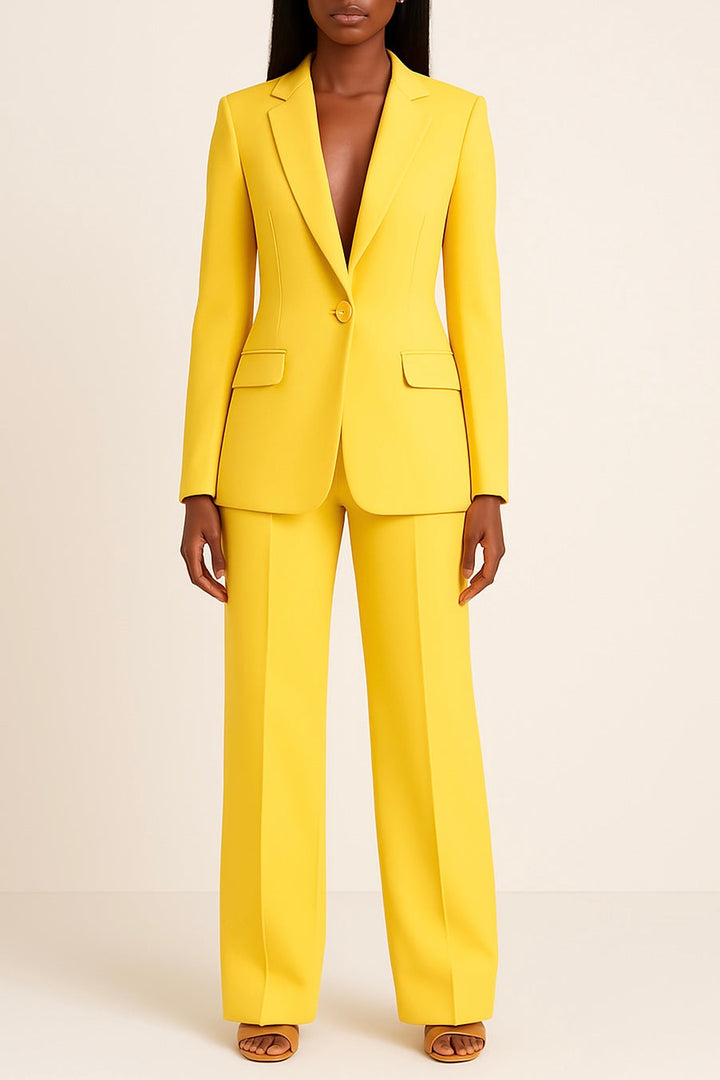 Women's Formal Two-Piece Suit Yellow