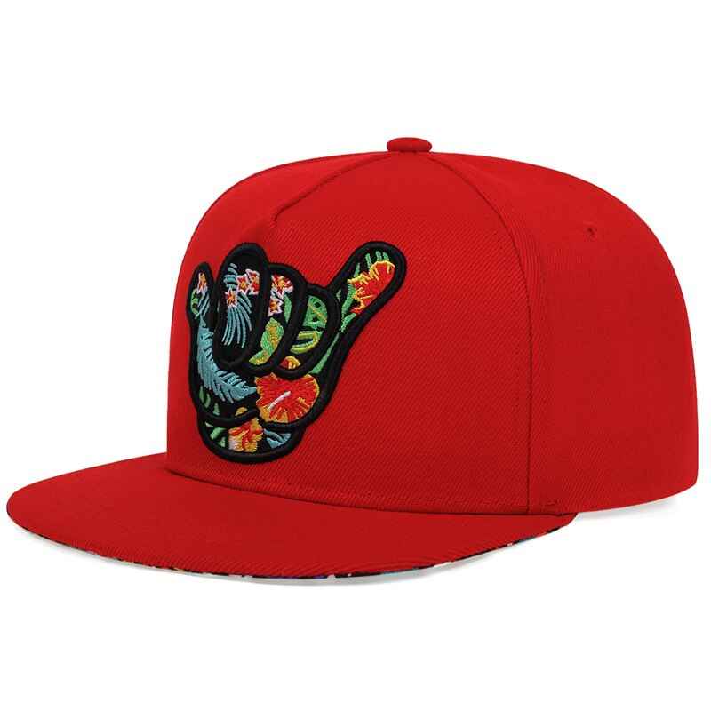 Relaxed Aloha Cap with Hang Loose Design Red