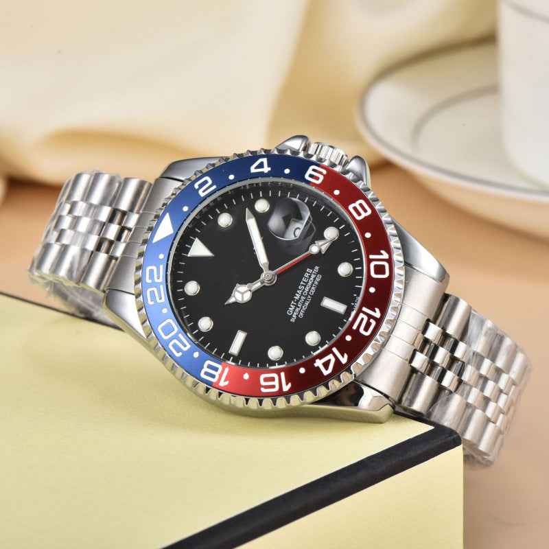 GMT Luxury Timepiece for Stylish Adventures Blue & Red