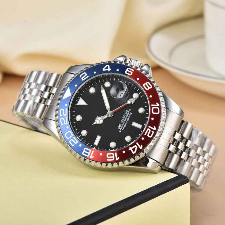 GMT Luxury Timepiece for Stylish Adventures Blue & Red